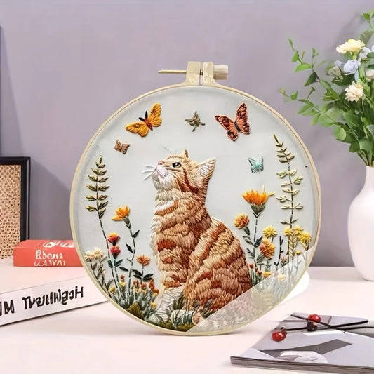 Cross Stitch Embroidery Starter Kit | Beginner Friendly Flower Bird Pattern with Tools