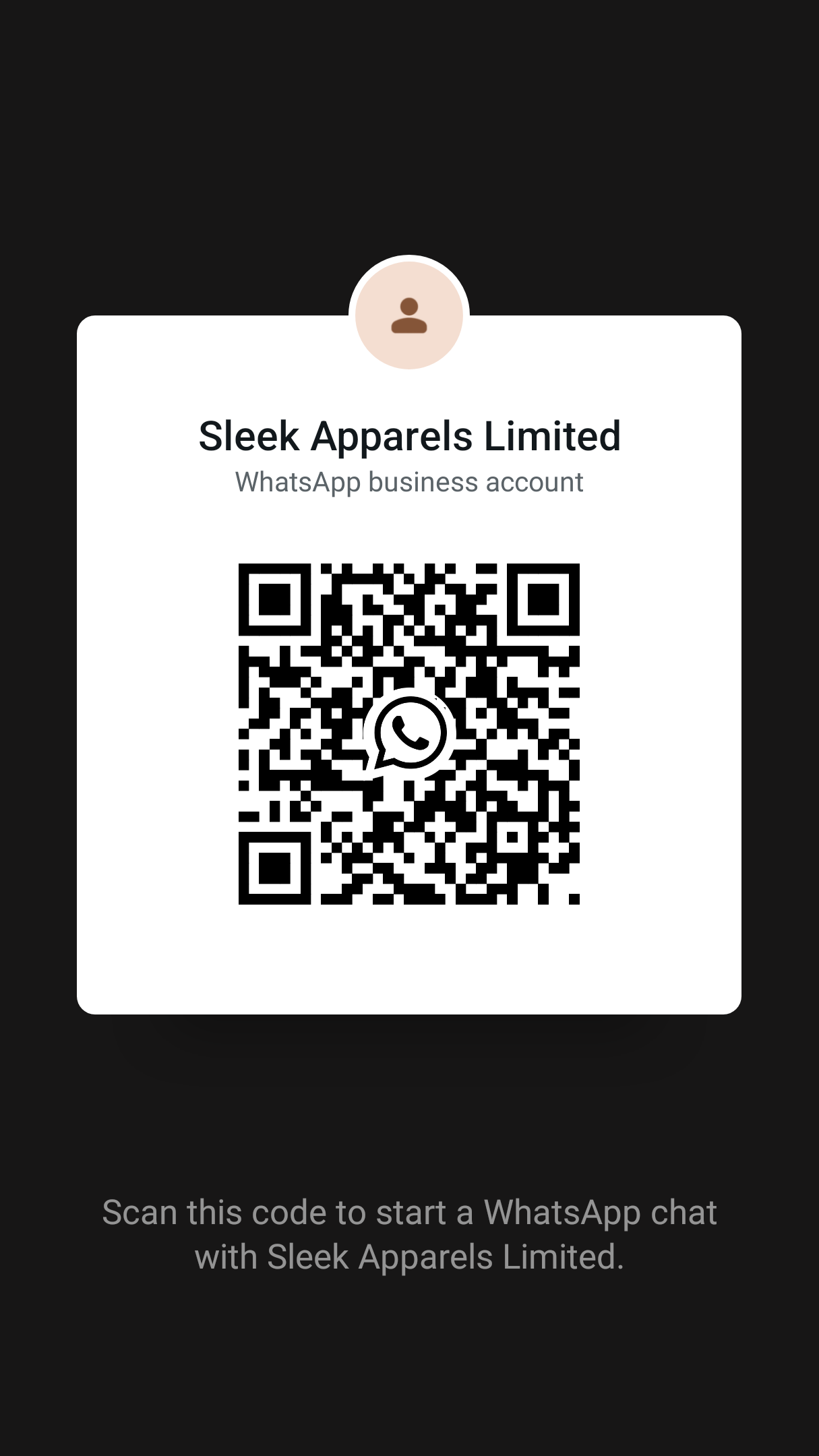 WhatsApp QR Code - Sleek Apparels Limited